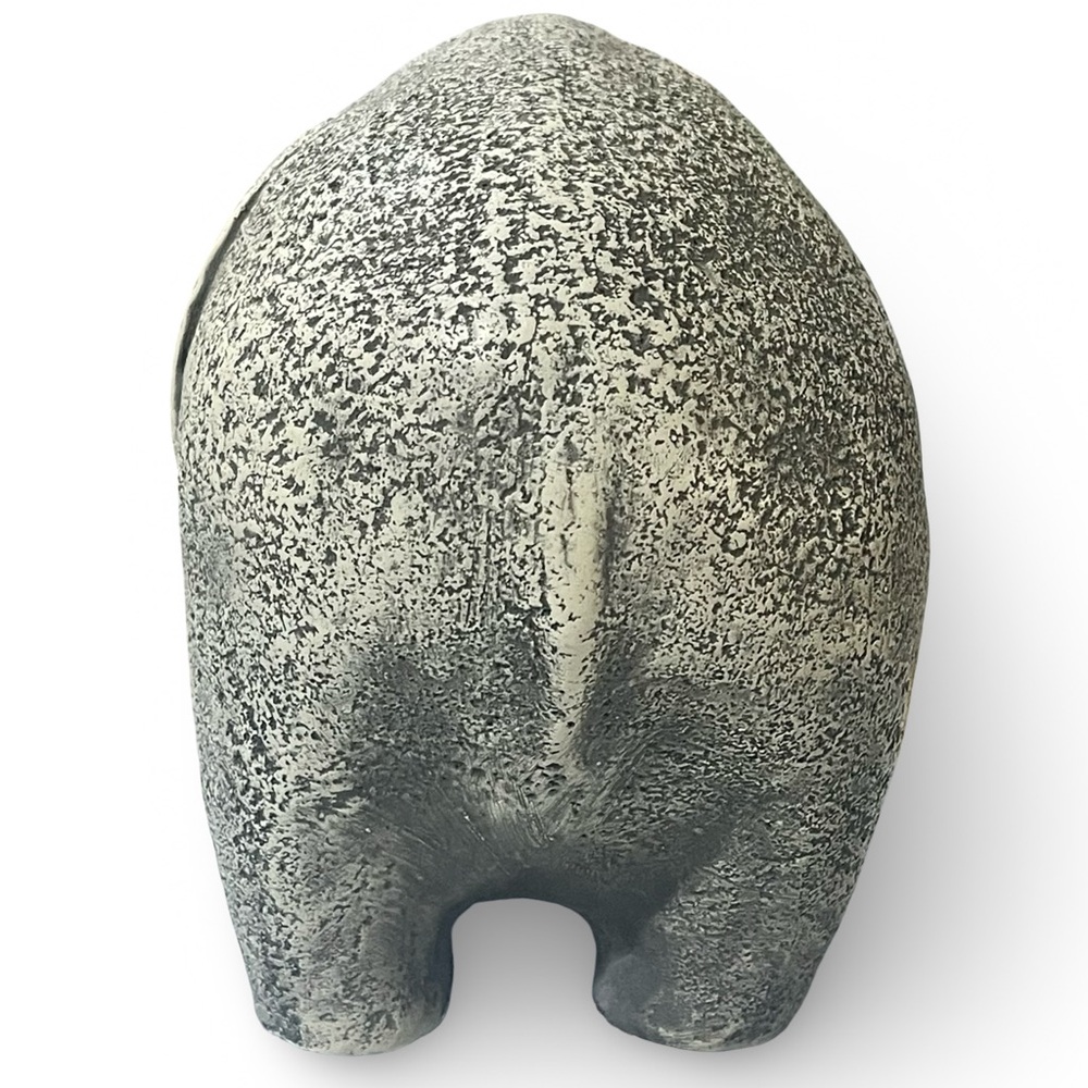 Large Vintage Neutral Stone Resin Elephant and Calf Sculpture 7” - Picture 4 of 9